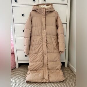 NWT Abercrombie Baby Pink Long Puffer Jacket